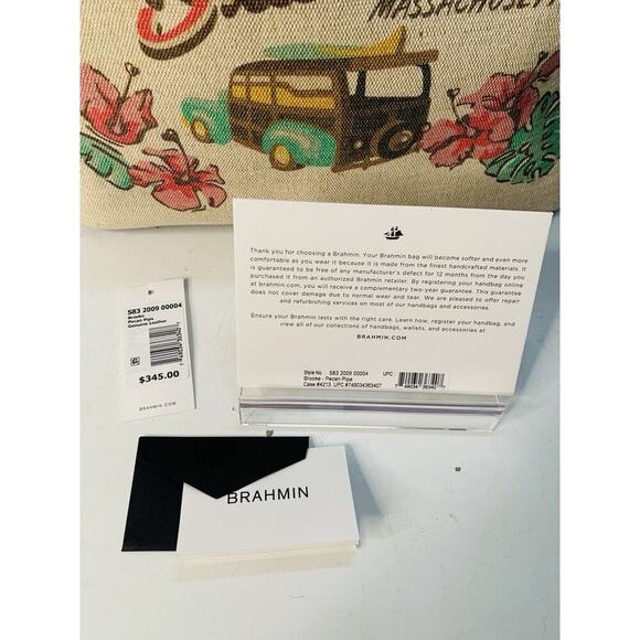 NWT Brahmin Brooke Pecan Pipa Greeting Massachusetts Large Tote Woody New w/ Tag - Picture 2 of 16